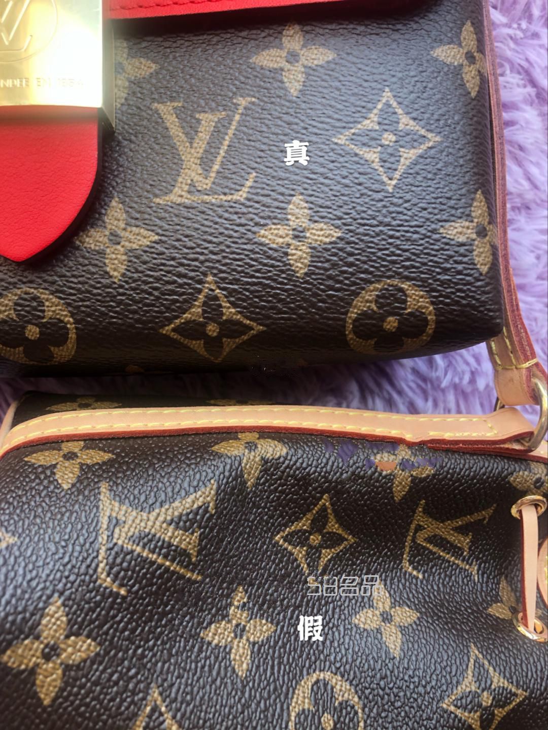 背著我的lv鎖頭包春游去～附帶lv真假對比圖,lv neverfull編號sf